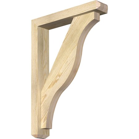 Ekena Millwork Funston Craftsman Rough Sawn Bracket w/ Offset Brace, Douglas Fir, 4"W x 20"D x 28"H BKT0402X20X28FST04RDF